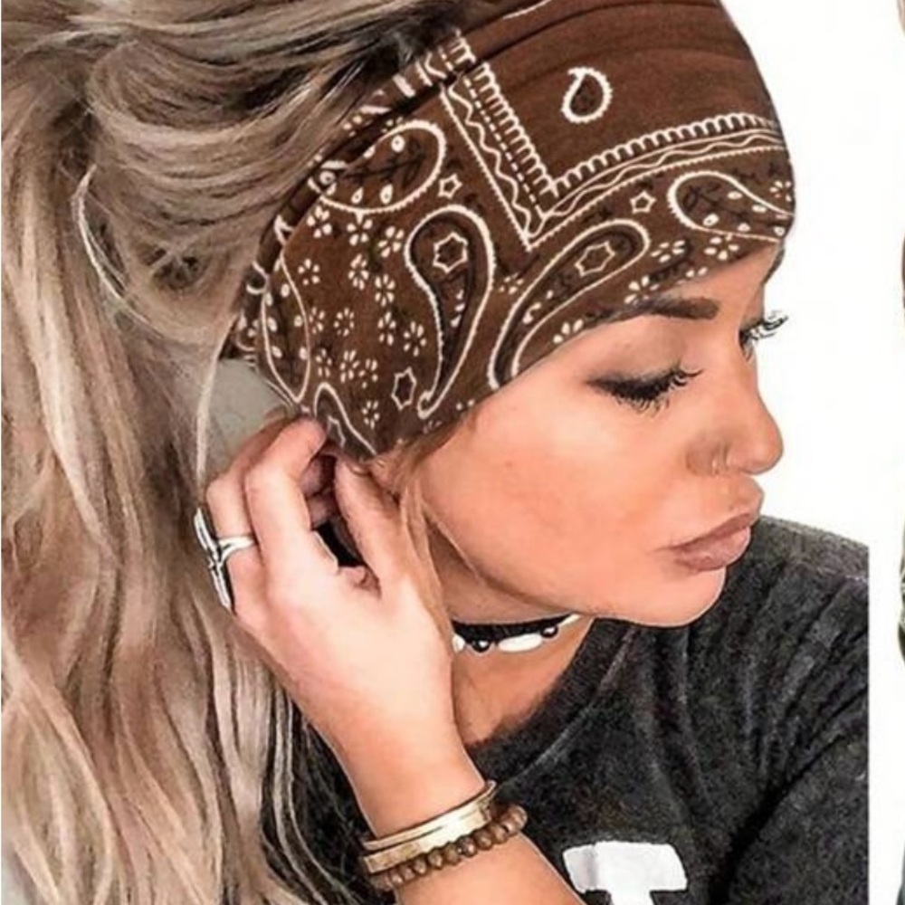 Yoga Bohemian Bandana Paisley Print Headbands set of 3
